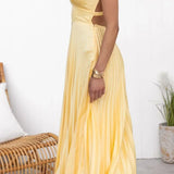 Samantha | Women’s Pleated V-Neck Maxi Dress