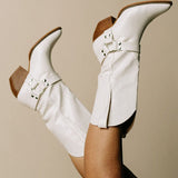 Clara | Women’s Trendy Western Boots with Belt Detail