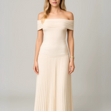 Isabel | Women Wedding Guest Pleated Maxi Dress