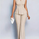 Addison | Women Spring Pleated Peplum Pants Set