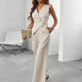 Daisy | Women’s Spring Button Vest Pant Set