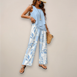 Ava | Women’s Spring Printed Wide-Leg Set