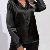 Sarah | Women’s Button Down Long Sleeve Satin Blouses