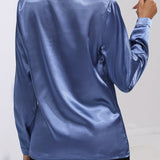 Sarah | Women’s Button Down Long Sleeve Satin Blouses