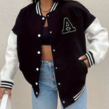 Olivia | Women’s Casual Oversized Varsity Bomber Jacket