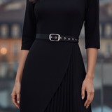 Bella | Women’s Spring Belted Long Sleeve Midi Dress