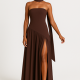 Scarlett | Women’s Stylish Strapless Slit Maxi Dress