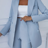 Faith | Women’s Double-Breasted Tailored Suit Set with Long Blazer