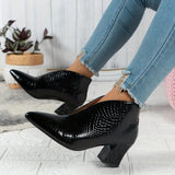Natalie | Women's Stylish Reptile-Textured Ankle Boots