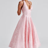 Clara | Women Wedding Guest Halter Midi Dress