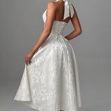 Clara | Women Wedding Guest Halter Midi Dress