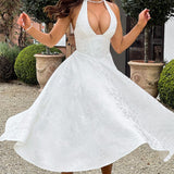 Clara | Women Wedding Guest Halter Midi Dress