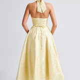 Clara | Women Wedding Guest Halter Midi Dress