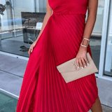 Sarah |  Women’s One Shoulder Pleated Maxi Dress