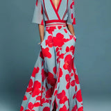 Isabella | Long Flowing Dress with Bold Floral Design for Women