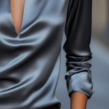 Bethany | Women’s Spring V-Neck Satin Blouse