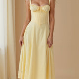 Bonnie | Floral Chic Corset Midi Dress