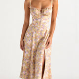 Bonnie | Floral Chic Corset Midi Dress