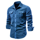 Adam | Men’s Casual Military Style Long Sleeve Shirt