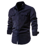 Adam | Men’s Casual Military Style Long Sleeve Shirt
