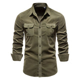 Adam | Men’s Casual Military Style Long Sleeve Shirt