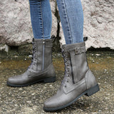 Rebecca | Women's Side-Zip Combat Boots