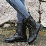 Rebecca | Women's Side-Zip Combat Boots
