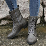 Rebecca | Women's Side-Zip Combat Boots