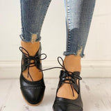 Evelyn | Women’s Heeled Lace-Up T-Strap Shoes